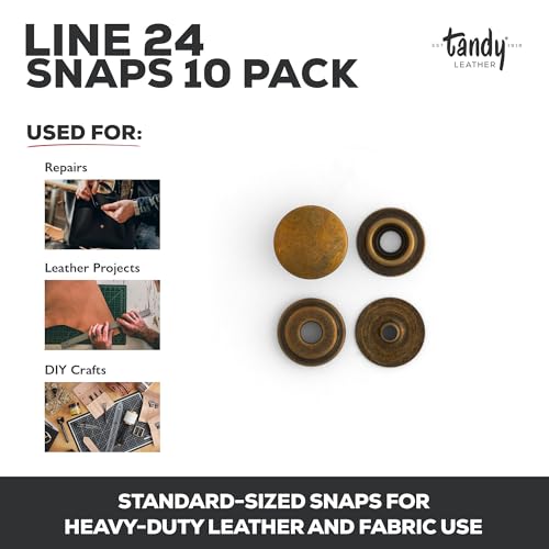 Tandy Leather Line 24 Snaps, 10-Pack, 1263-01, Antique Brass - color: Antique Brass