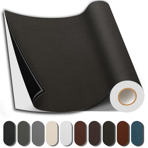 Shagoom Leather Repair Kits, Large Vinyl Repair Patch for Couches Furniture | PU Leather, Self-adhesive, Quick Repair, Strong Stick, Large Size, Couch Repair Patch, Furniture Repair Tape - color: Coffee, size: 17X79 inch