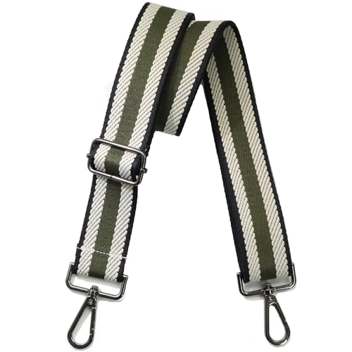 Bag Straps 1.5" Wide Purse Strap Adjustable Replacement Long Crossbody for Thick Shoulder Bags Canvas Handbags - color: Gunmetal Hardware-1003