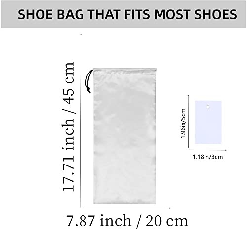 GONGKANGYUAN 20 Pack Satin Shoe Bags for Travel, Drawstring Shoe Storage Bags for Men and Women, Dustproof Moisture-Proof Shoe Pouches for Packing & Organizing Shoes - color: White-20 Pack