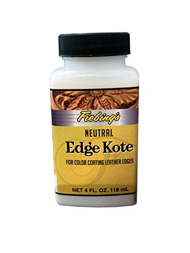 Fiebing's Edge Kote (4oz, Neutral) - Leather Edge Paint for Shoes, Furniture, Purses, Couches, Belts - Flexible, Water Resistant, Semi Gloss Color Coating Leather Dye to Protect Natural Edges - color: Neutral