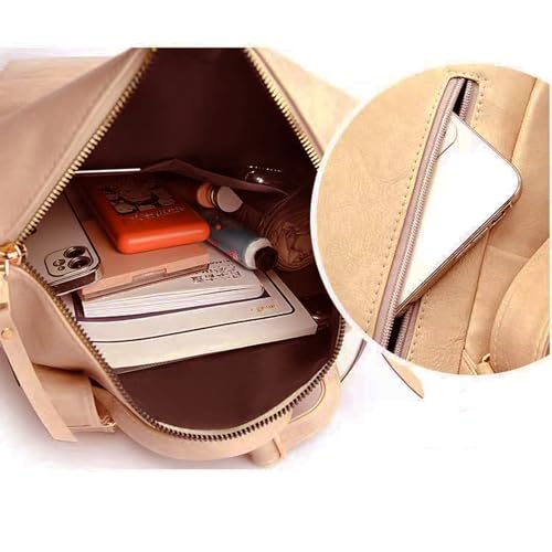 Women's Fashion Backpack Purse for Women Leather Multipurpose Design Ladies Shoulder Bag Travel bag Satchel Handbags - color: Khaki