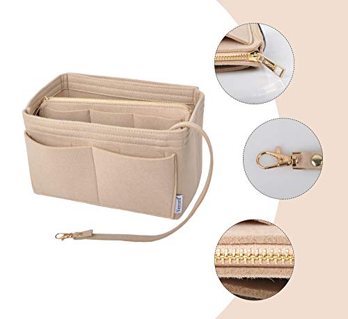 Vercord Felt Organizer Insert for Purse Handbag Tote Bag in Bag Inside Shaper Divider Neo Beige Small - color: A Beige, size: Small