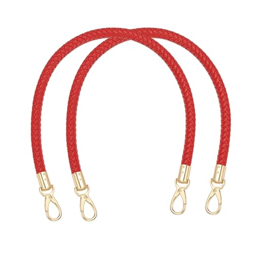 PATIKIL Braided Purse Straps PU Leather - color: Red, size: 15.7"