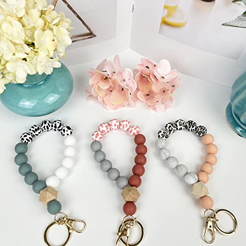 IESCOO 100pcs Silicone Beads for Keychain Making,15mm Rubber Beads kit for Keychain Bracelet Lanyards Pens with Key Rings and Tassels