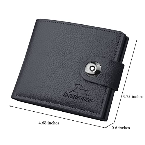 Slim Wallet for Men with Coin Purse, Minimalist Wallet with Zipper, Bifold Mens Wallets with Credit Card Holder, PU Leather Men's Wallet with Money Clip, Carteras Para Hombres (BUCKLE BLACK) - color: BUCKLE BLACK