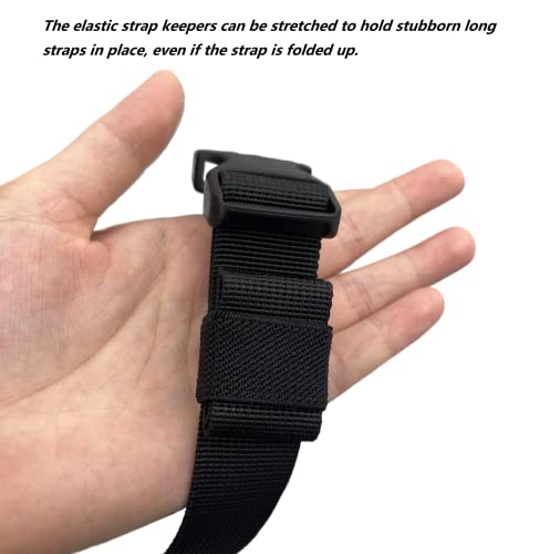 TACNEX 1" Wide Straps/Belt Keepers Elastic Military Webbing Holder Tactical Belt Loop Stays Backpack/Harness Strap/Sling Retainer Band Organizers - color: Black