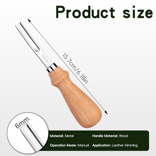 Jmuiiu 6mm Leather Edge Skiving Bevelers Tool, Leather Skiving Knife | Wide MouthTool for All Types of Leather Processing - size: 6mm