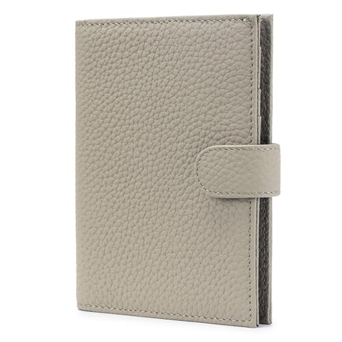 Karmiir RFID Passport Holder Travel Wallet for Women, Leather Passport Cover Wallet with Card Holders SIM Slots,Zippered Coins Pocket and Cash Slot Slim Compact Travel Wallet (Eephant Grey) - color: Elephant Grey