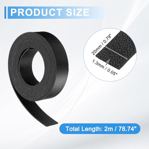 uxcell Leather Straps, 0.8 Inch Wide 79 Inch Long Soft Flat Leather Strips Cord for Craft Projects Tooling Belt Bag Making, Black - color: Black, size: 0.8 Inch Wide 79 Inch Long