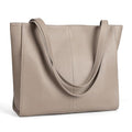 befen Genuine Leather Tote Bag for Women Work Travel Leather Purse Handbags | Real Leather, Padded 14" Laptop Compartment, Multi-Pockets, Zipper, Tote Bag for Daily - color: Taupe