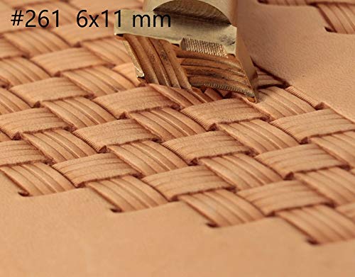 DandS ltd Leather Stamp Tool, Basket Weave, Professional Steel Craft Tool for Leatherworking, Embossing, Carving & Stamping Projects, Belts, Wallets & DIY, Compatible with Mallet, #261 - color: Basket weave 0.24" x 0.43"