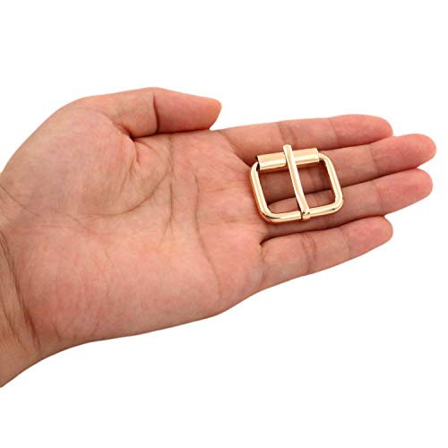BIKICOCO Roller Buckle, 1'' x 3/4'' Heel Rolling Bar Buckles for Bags Leather Webbing Straps, Light Gold - Pack of 20 - color: Light Gold X 20 Pcs
