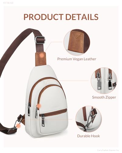 Sling Bag for Women, Crossbody Waist Pack Chest Purse Travel Beige | Crossbody Purse with Dual Zipper Main Compartment,6 Pockets & 4 Card Slots, Reversible Design, Travel & Daily Use - color: Z-beige Brown