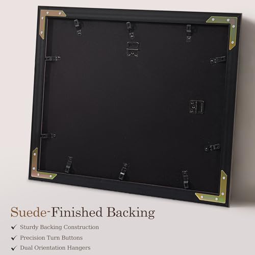 Ornate Black 18x24 Picture Frame with Raised Leaf Border | 18x24 poster frame for photography and art prints; ornate black finish adds gallery contrast to home or office walls. - color: Black, size: 18 x 24 in