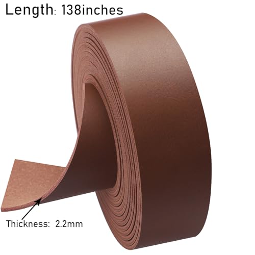 Picheng Faux Leather Strap for Crafts: 1 Inch Wide 138" Long Leather Strips - color: Dark Brown, size: 1 Inch