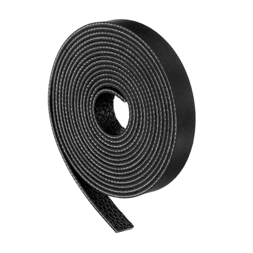 uxcell Leather Straps, 0.4 Inch Wide 157 Inch Long Soft Flat Leather Strips Cord for Craft Projects Tooling Belt Bag Making, Black - color: Black, size: 0.4 Inch Wide 157 Inch Long