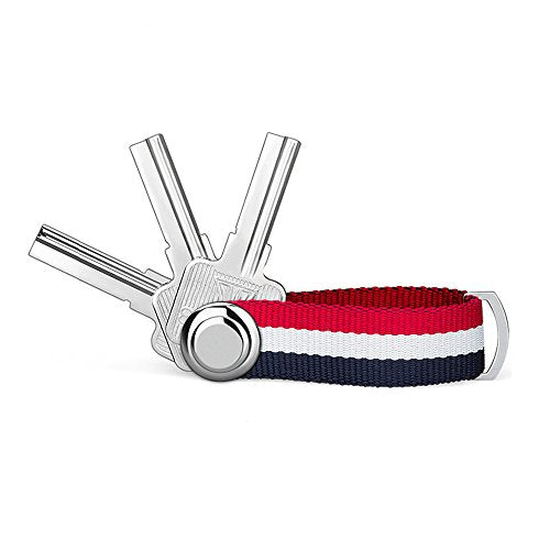 Compact Key Holder - Stylish & Practical Pocket Key Organizer With Secure Locking Mechanism. (Red/White/Blue) - color: Red/White/Blue