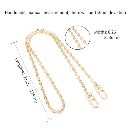 Purse Chain Strap Crossbody Gold Chain Shoulder Bag Replacement Strap - color: Length:45.2inch