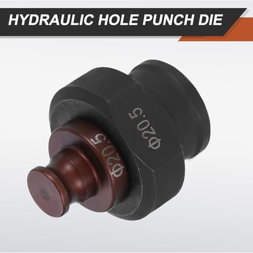 HARFINGTON Hydraulic Hole Punch Die 20.5mm Round Hole 40Cr Steel Electric Punching Kit for MHP-20 JP-20 Electric Punching Machine, Burgundy & Black - size: 20.5mm