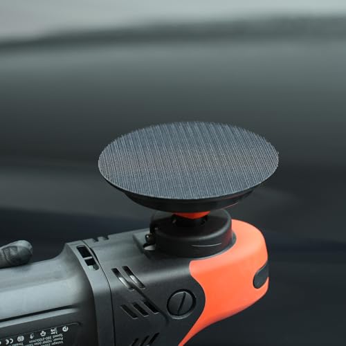 SPTA 2Pcs RO Rotary Flexible Backing Plate, Hoop-and-Loop Face PU Soft Backing Pad Used On Rotary Polisher Sander for Sanding Polishing Buffing Finishing (M14 Thread, Orange, 5Inch (125mm)) - size: 5Inch (125mm), style: M14 Thread