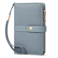 Small Wallet Women RFID Blocking Vegan Leather Slim Thin Bifold Credit Card Wallet Passport Holder Ladies Travel Wallet Mini Purse with Zipper Pocket - color: Blue