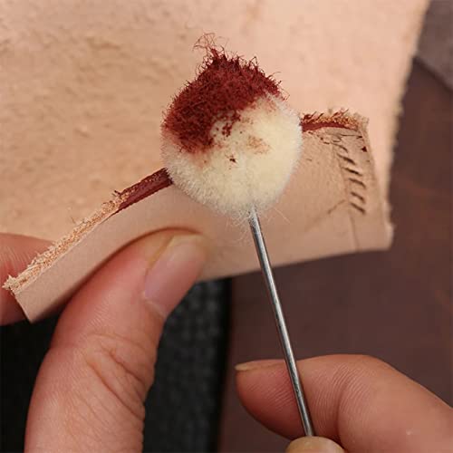 100 Pcs Wool Daubers, Leather Dye Applicator Brushes for Crafts | Soft wool head, Strong absorption for even dye distribution, Comfortable handle for precise control