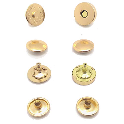 Sbest 20 Sets 14MM Coppery Strong Magnetic Button Clasps,Round Magnetic Snaps Bag Button Clasps Closure Purse Handbag with Washer Nickel DIY Craft Sets for Sewing (Beautiful Style 14mm, Gold) - color: gold, size: Beautiful style 14mm