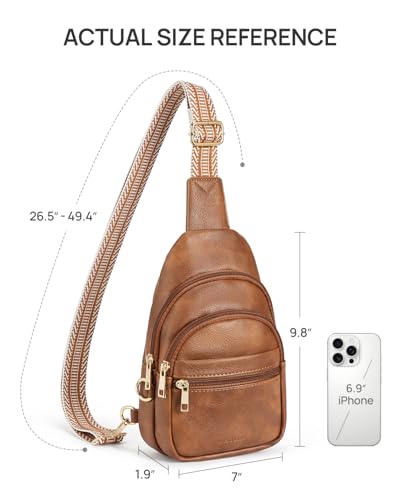 CHOLISS Anti Theft Small Sling Bag for Women and Men RFID Leather Crossbody Bags Fanny Pack Chest Bag Travel Purse Daypacks - color: Brown