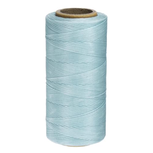 Uxcell 150D 0.8mm Flat Waxed Polyester Leather Sewing Thread, Dark Blue, 284 Yards (260m), 1 Roll - color: Dark Blue