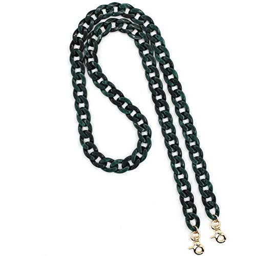 Aumey Clear White Black Brown Acrylic Chain Clutch Purse Strap Handles Bag Handbag Purse Replacement Chains 40 Inches - color: green
