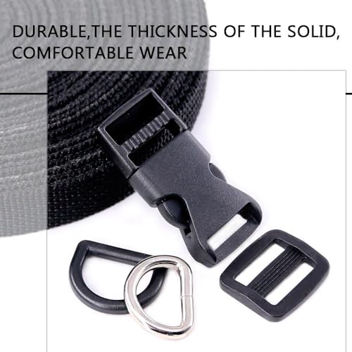 Swpeet 41Pcs 3/5 Inch DIY Making Bag Kit, Including Flat Side Release Buckles and Tri-glide Slides and D Rings with 1 Roll 5 Yards Nylon Webbing Straps for DIY Making Luggage Strap, Pet Collar - size: 15mm