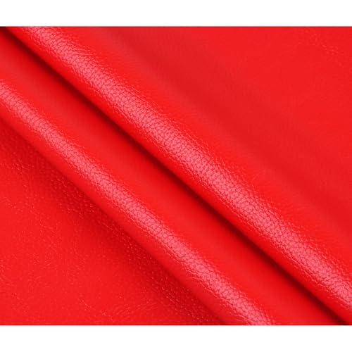Ramya Faux Leather Sheets Roll 12" X 53"(30cm X 135cm) Upholstery Faux Leather Suitable for Handmade DIY, Earrings, Hair Clips, Sewing Crafts Projects (Red) - color: Red