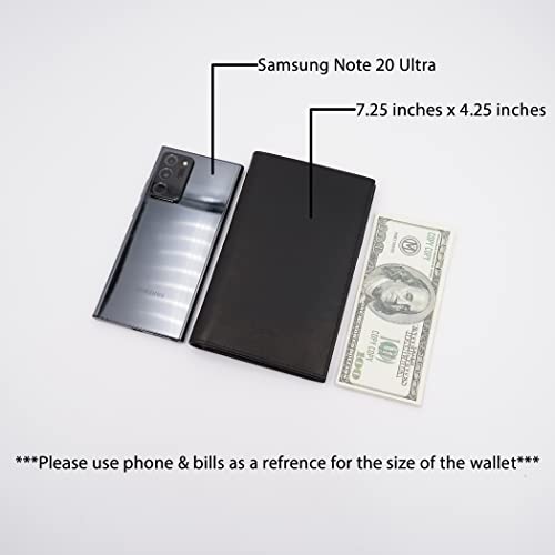 AG Wallets Genuine Leather Mens Long ID 19 Credit Card Security Wallet Black (RFID_Black) - color: RFID_Black