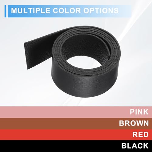 uxcell Leather Straps, 1.2 Inch Wide 39 Inch Long Soft Flat Leather Strips Cord for Craft Projects Tooling Belt Bag Making, Black - color: Black, size: 1.2 Inch Wide 39 Inch Long
