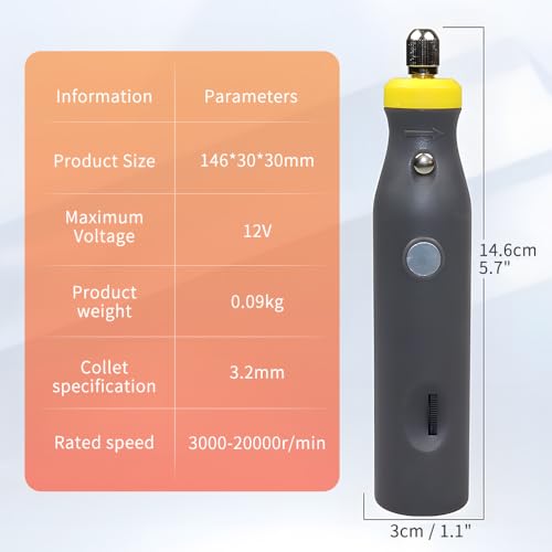 BAUSATZ Handheld Leather Edge Burnisher Electric Leather Burnishing Machine Leather Polish Machine Leather Edge Grinding Machine Electric Leather Burnishing Tool + 10PCS Ebony Wood Edge Slicker