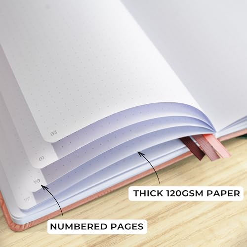 Clever Fox Dotted Journal, Blank A5 Notebook, Project Planner, Light Pink - color: Light Pink