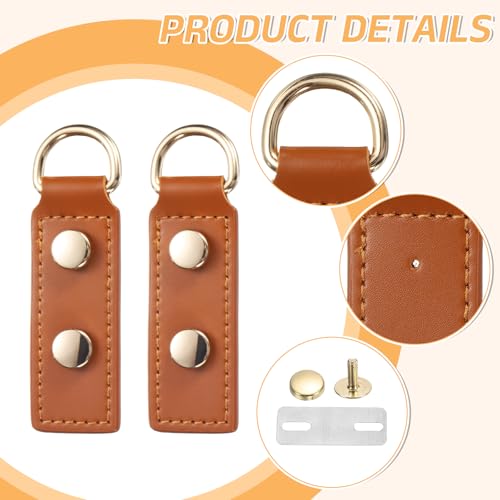uxcell D Ring Buckle with Screws, Bag Side Clip Buckle Detachable Leather Purse Clasp Connector - color: Brown