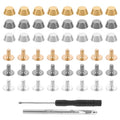 26Pcs Handbag Purse Feet Handbag Feet Nailhead Brass Studs Screw-Back Feet Flat Head Stud Metal Studs Rivet Leather Craft DIY for DIY Purse Handbag Leather Craft