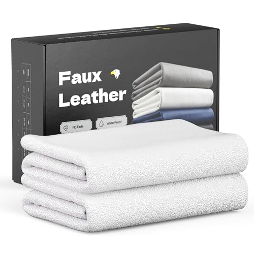 Marine Vinyl Fabric Faux Leather Upholstery, 1mm Thick, Waterproof & UV Resistant, Cotton Backing, Boat, Automotive, Crafting & Outdoor Pleather – 108" x 54" (3 YD), White - color: White, size: 3YD(108"x 54")-Folded