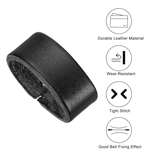 PATIKIL Leather Loop Keeper, Leather Loops Belt Keeper Loops Retainer Straps Replacement, - color: Black, size: 0.9"/1"