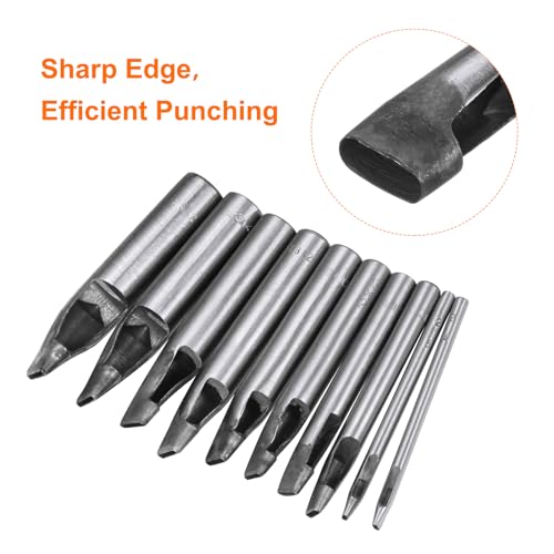 HARFINGTON Leather Oval Hole Punch 17x6mm Belt Hole Puncher Oblong Hollow Punching Cutting Tool for Leather Crafting, Watch Band, Strap, Cloth, Gaskets - size: 17mm x 6mm