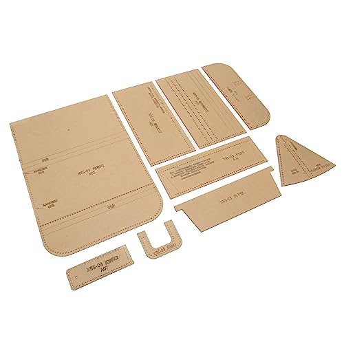 9Pcs Clear Acrylic Wallet Pattern Stencil Template Set, Precise DIY Leather Craft Tool with Protective Paper, Easy to Use and Store, for Handmade Bag Making