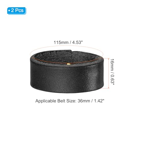 PATIKIL Leather Loop Keeper, Leather Loops Belt Keeper Loops Retainer Straps Replacement, - color: Black, size: 1.5"/1.6"