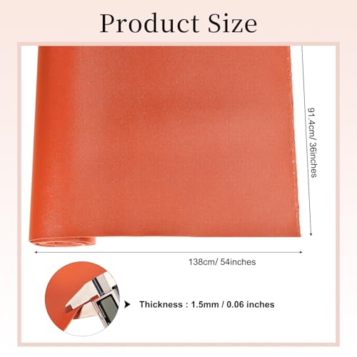 uxcell Marine Vinyl Fabric, 54 Inch 1 Yard Upholstery Faux Leather Soft Waterproof Sheets Fabric for Crafts DIY Sewings Sofa Wallets Handbag Car, Orange - color: Orange