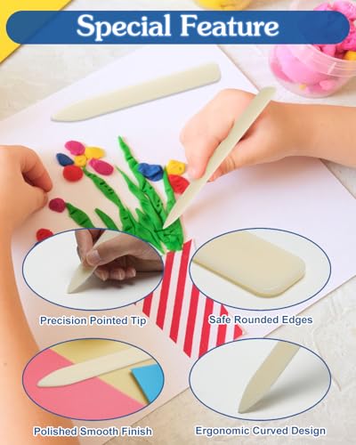 UCEC 20 Pack Premium Bone Folder Tool for Paper Leathercrafts Bookbinding | Premium Plastic Bone Folder Craft Tool for Bookbinding, Scrapbooking, Card Making, Paper Creasing & DIY Leathercraft, 20 Pack - color: White-20 Pack