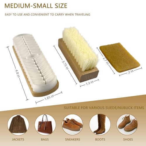 Suede Shoe Cleaning Kit 3Pcs Brush & Eraser Set - color: 3 Pcs