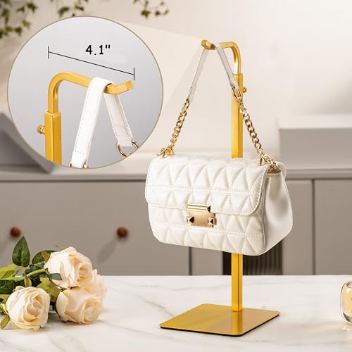 2 Pack Purse Holder Handbag Display Stand: Gold Hanger Rack for Bags, Purses, and Wreath, Adjustable Hook Stand for Tabletop, Closet, and Retail Use for Vendors - size: 2 Pack