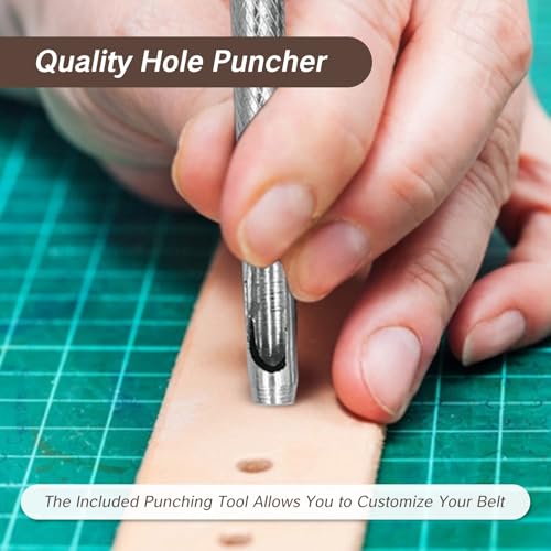 7 Pcs Belt Loop Keepers Black and Brown Leather Loops for Men Women Strap Retainers Sew-on Clip Holders for 1.1" to 1.57" Belts Includes 4mm Puncher Repair Customization