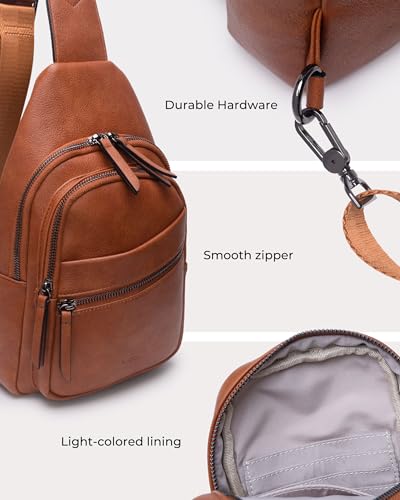 Alldaily Large Sling Bag for Women Crossbody Purse Leather Fashionable Trendy Chest Bag for Travel, Fanny Pack (Brown) - color: Brown